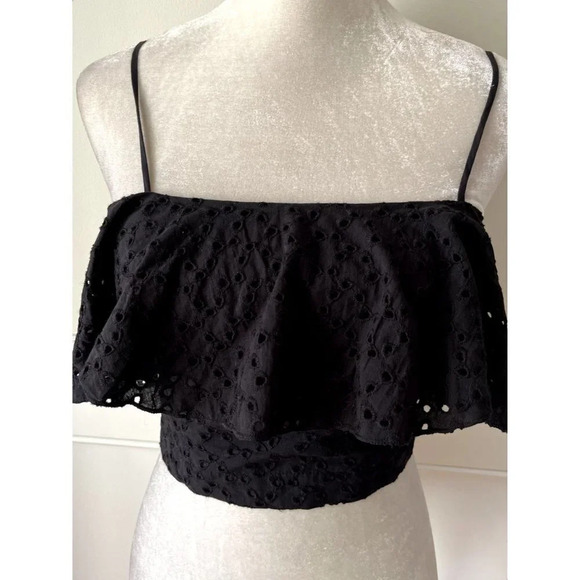 H&M NWT Eyelet Ruffle Crop Top 6 - Picture 3 of 7